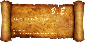 Baur Eufémia névjegykártya